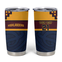 New Zealand Rugby Pacific Custom Tumbler Cup Kahupeka Retro 2025 Taniko Motif