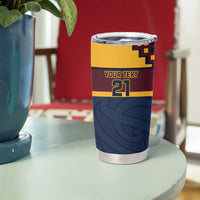 New Zealand Rugby Pacific Custom Tumbler Cup Kahupeka Retro 2025 Taniko Motif