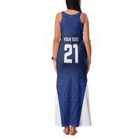 New Zealand Rugby Pacific Custom Family Matching Tank Maxi Dress and Hawaiian Shirt Kahurangi Auckland All Blue