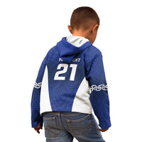 New Zealand Rugby Pacific Custom Kid Hoodie Kahurangi Auckland All Blue