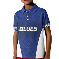 New Zealand Rugby Pacific Custom Kid Polo Shirt Kahurangi Auckland All Blue