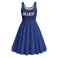 New Zealand Rugby Pacific Custom Midi Dress Kahurangi Auckland All Blue - Polynesian Pride