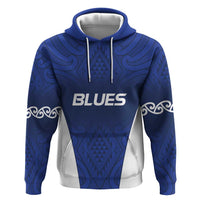 New Zealand Rugby Pacific Custom Zip Hoodie Kahurangi Auckland All Blue