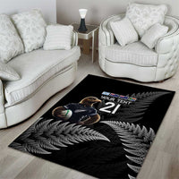 New Zealand Rugby Custom Area Rug Glory Be To Black Silver-fern - Polynesian Pride