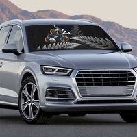 New Zealand Rugby Custom Auto Sun Shade Glory Be To Black Silver-fern - Polynesian Pride