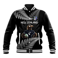 New Zealand Rugby Custom Baseball Jacket Glory Be To Black Silver-fern - Polynesian Pride