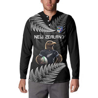 New Zealand Rugby Custom Button Sweatshirt Glory Be To Black Silver-fern - Polynesian Pride