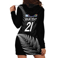 New Zealand Rugby Custom Hoodie Dress Glory Be To Black Silver-fern - Polynesian Pride