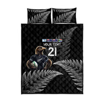 New Zealand Rugby Custom Quilt Bed Set Glory Be To Black Silver-fern - Polynesian Pride