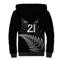 New Zealand Rugby Custom Sherpa Hoodie Glory Be To Black Silver-fern - Polynesian Pride