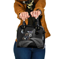 New Zealand Rugby Custom Shoulder Handbag Glory Be To Black Silver-fern - Polynesian Pride