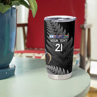 New Zealand Rugby Custom Tumbler Cup Glory Be To Black Silver-fern - Polynesian Pride