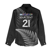 New Zealand Rugby Custom Women Casual Shirt Glory Be To Black Silver-fern - Polynesian Pride