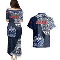 Samoa Rugby Couples Matching Puletasi Dress and Hawaiian Shirt Proud Samoa World Cup 2023 LT9 - Polynesian Pride