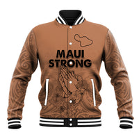Hawaii Strong Maui Wildfire Baseball Jacket No1 LT9 Unisex Gold - Polynesian Pride