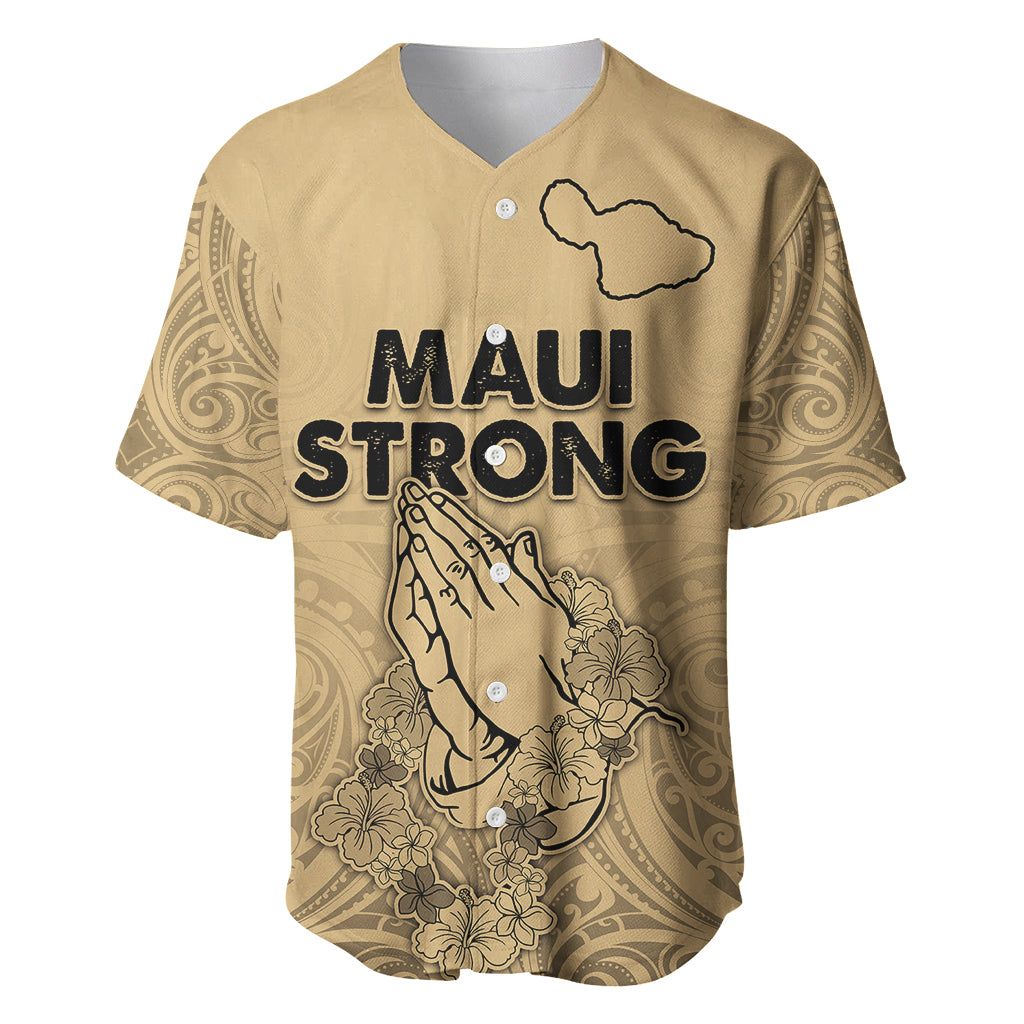 Hawaii Strong Maui Wildfire Baseball Jersey No3 LT9 Nude - Polynesian Pride