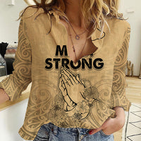 Hawaii Strong Maui Wildfire Women Casual Shirt No3 LT9 Female Nude - Polynesian Pride