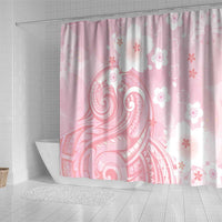 Japan Sakura Floral with Polynesian Vibe Shower Curtain