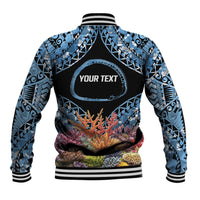 Personalised Nukuoro Micronesia Atoll Baseball Jacket with Pacific Coral Reef