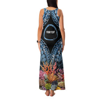 Personalised Nukuoro Micronesia Atoll Family Matching Tank Maxi Dress and Hawaiian Shirt with Pacific Coral Reef