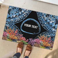 Personalised Nukuoro Micronesia Atoll Rubber Doormat with Pacific Coral Reef