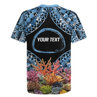Personalised Nukuoro Micronesia Atoll Rugby Jersey with Pacific Coral Reef