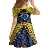 Tokelau Atafu Atoll Personalised Family Matching Short Sleeve Bodycon Dress and Hawaiian Shirt Pacific Coral Reef Vibe