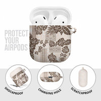 Vintage Hawaii AirPods Case Hibiscus Tapa Tribal With Hawaiian Quilt Pattern Gold - Polynesian Pride