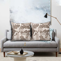 Vintage Hawaii Pillow Cover Hibiscus Tapa Tribal With Hawaiian Quilt Pattern Gold - Polynesian Pride