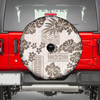 Vintage Hawaii Spare Tire Cover Hibiscus Tapa Tribal With Hawaiian Quilt Pattern Gold LT9 - Polynesian Pride