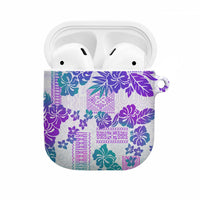 Vintage Hawaii AirPods Case Hibiscus Tapa Tribal With Hawaiian Quilt Pattern Purple LT9 Purple - Polynesian Pride