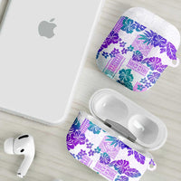 Vintage Hawaii AirPods Case Hibiscus Tapa Tribal With Hawaiian Quilt Pattern Purple LT9 - Polynesian Pride