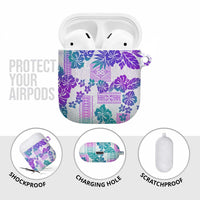 Vintage Hawaii AirPods Case Hibiscus Tapa Tribal With Hawaiian Quilt Pattern Purple LT9 - Polynesian Pride