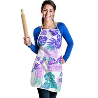 Vintage Hawaii Apron Hibiscus Tapa Tribal With Hawaiian Quilt Pattern Purple - Polynesian Pride
