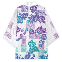 Vintage Hawaii Kimono Hibiscus Tapa Tribal With Hawaiian Quilt Pattern Purple - Polynesian Pride