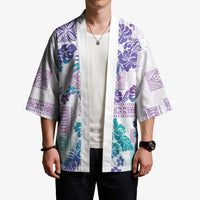Vintage Hawaii Kimono Hibiscus Tapa Tribal With Hawaiian Quilt Pattern Purple - Polynesian Pride
