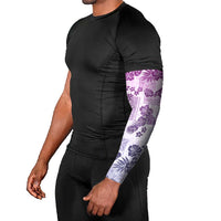 Vintage Hawaii Arm Sleeves Hibiscus Tapa Tribal With Hawaiian Quilt Pattern Violet - Polynesian Pride