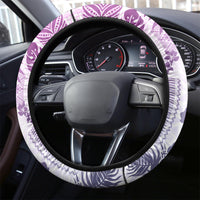 Vintage Hawaii Steering Wheel Cover Hibiscus Tapa Tribal With Hawaiian Quilt Pattern Violet