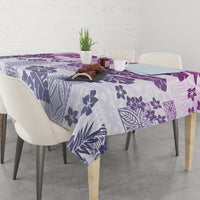 Vintage Hawaii Tablecloth Hibiscus Tapa Tribal With Hawaiian Quilt Pattern Violet LT9 - Polynesian Pride
