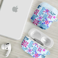 Hawaii Tapa Tribal AirPods Case With Hawaiian Quilt Pattern Blue - Polynesian Pride