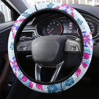 Hawaii Tapa Tribal Steering Wheel Cover With Hawaiian Quilt Pattern Blue