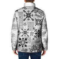 Hawaii Tapa Tribal Padded Jacket With Hawaiian Quilt Pattern Black LT9 - Polynesian Pride