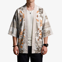 Hawaii Tapa Tribal Kimono With Hawaiian Quilt Pattern Gold - Polynesian Pride
