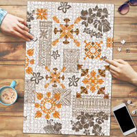 Hawaii Tapa Tribal Puzzle With Hawaiian Quilt Pattern Gold LT9 Gold - Polynesian Pride
