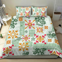 Hawaii Tapa Tribal Bedding Set With Hawaiian Quilt Pattern Green LT9 - Polynesian Pride