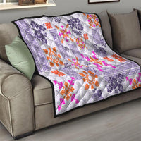 Hawaii Tapa Tribal Quilt With Hawaiian Quilt Pattern Violet LT9 - Polynesian Pride