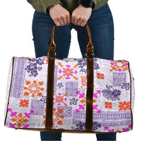 Hawaii Tapa Tribal Travel Bag With Hawaiian Quilt Pattern Violet - Polynesian Pride