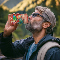 Hawaii Mele Kalikimaka 4 in 1 Can Cooler Tumbler Surfing Santa Funny Christmas