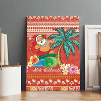 Hawaii Mele Kalikimaka Canvas Wall Art Surfing Santa Funny Christmas