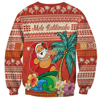 Hawaii Mele Kalikimaka Sweatshirt Surfing Santa Funny Christmas